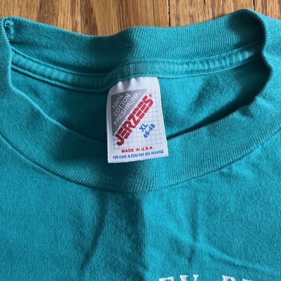 Vintage Jerzees Moorestown New Jersey Law Firm Eagle Made In USA Teal T-Shirt XL - Picture 3 of 6